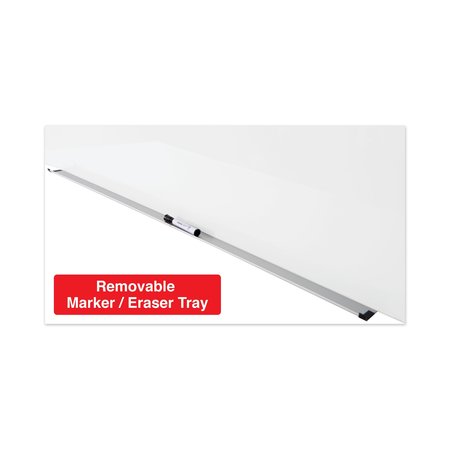 Universal Frameless Magnetic Glass Marker Board, 48" x 36", White UNV43203